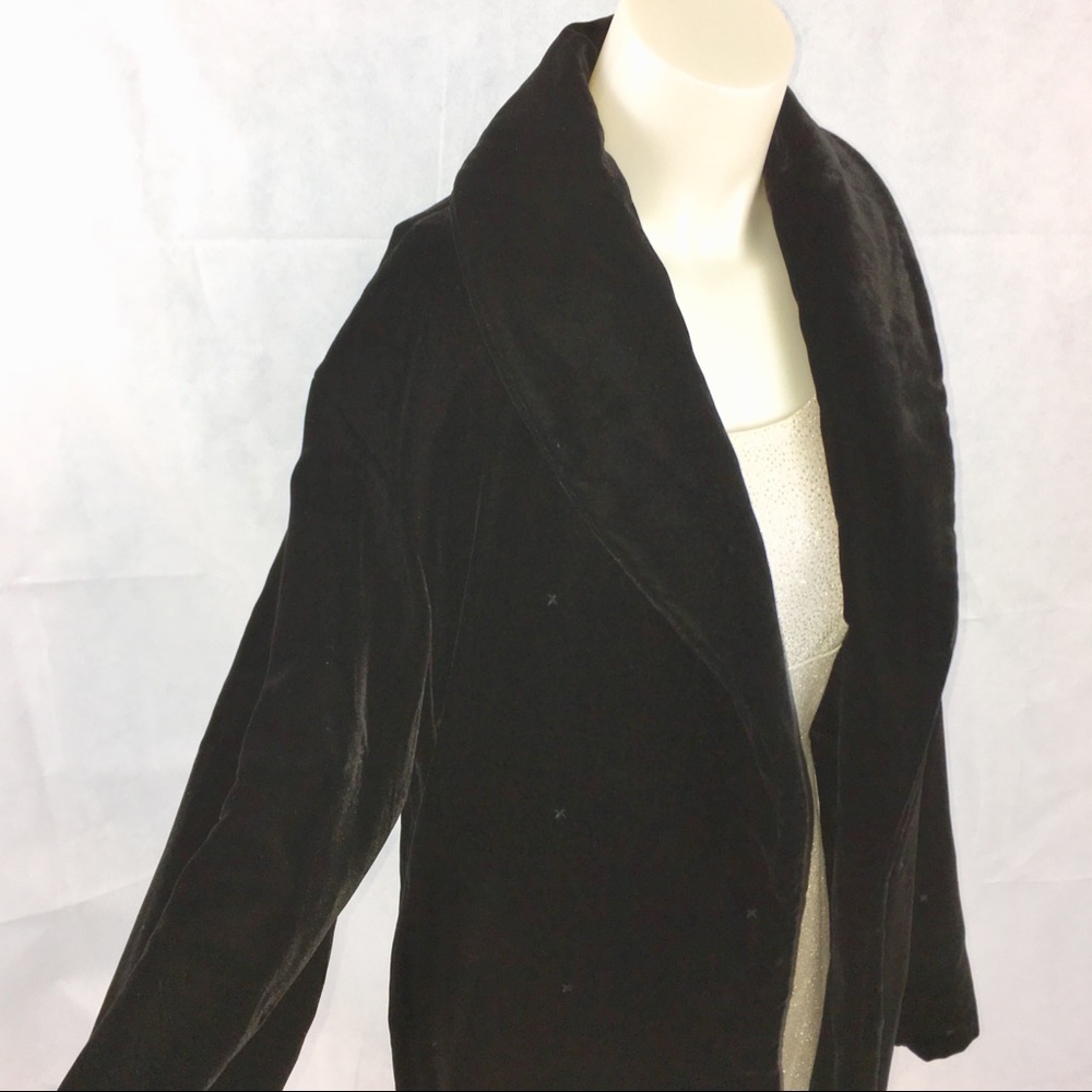 Black Laura Ashley Lined Velour Jacket / Wrap